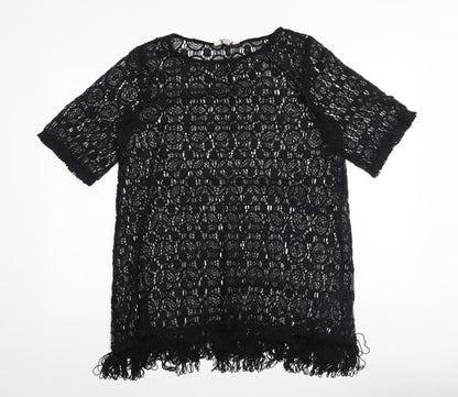 Womens UK Size M Dorothy Perkins Black Basic Blouse