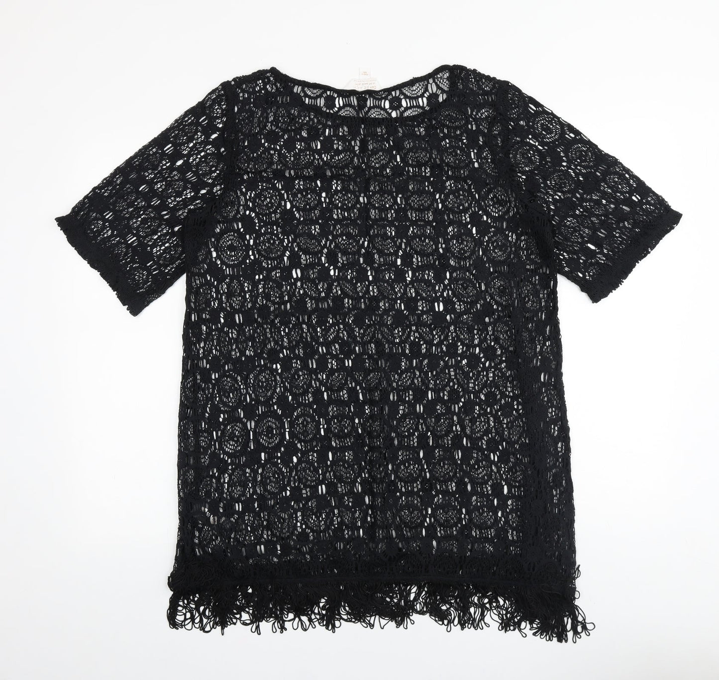 Womens UK Size M Dorothy Perkins Black Basic Blouse