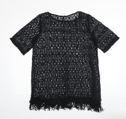 Womens UK Size M Dorothy Perkins Black Basic Blouse