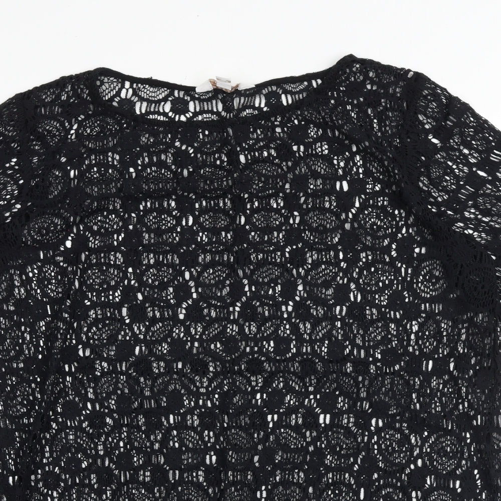 Womens UK Size M Dorothy Perkins Black Basic Blouse