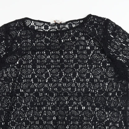 Womens UK Size M Dorothy Perkins Black Basic Blouse