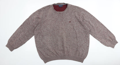 Easy Mens Red Round Neck Acrylic Pullover Jumper Size 2XL
