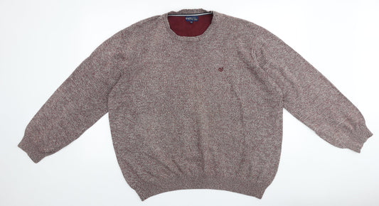 Easy Mens Red Round Neck Acrylic Pullover Jumper Size 2XL