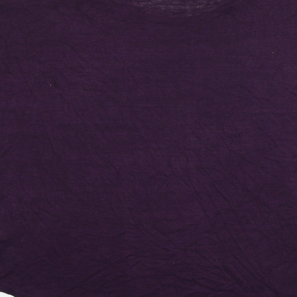 Womens UK Size 12 Apricot Purple Basic T-Shirt