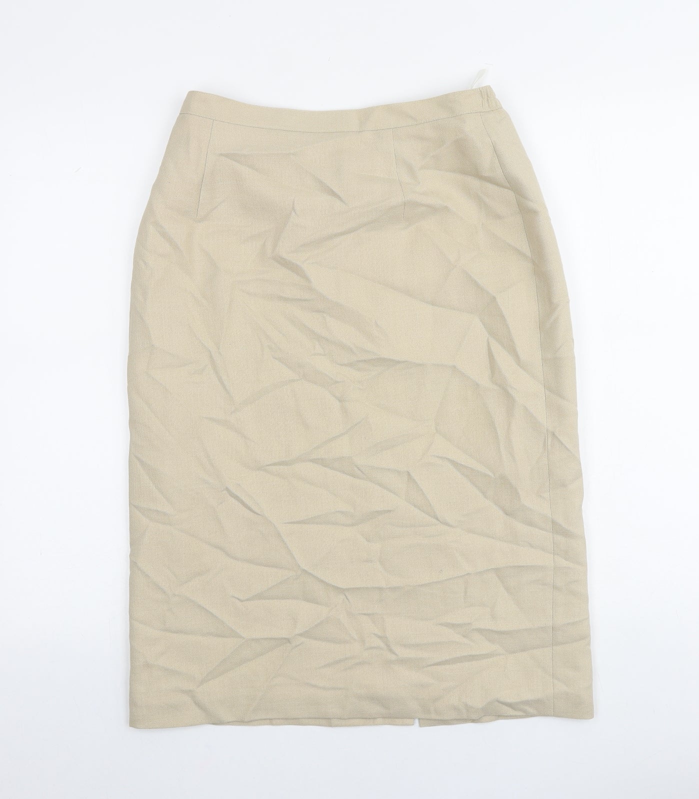 EWM Womens Beige Polyester Straight & Pencil Skirt Size 12 Zip
