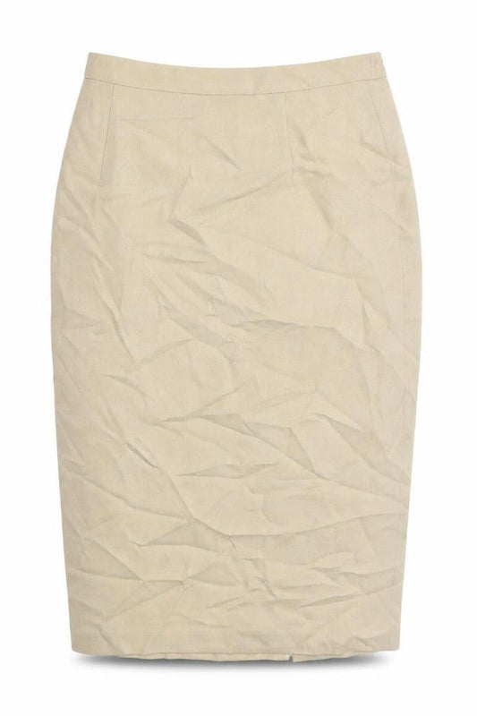 EWM Womens Beige Polyester Straight & Pencil Skirt Size 12 Zip