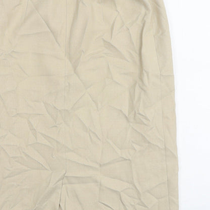 EWM Womens Beige Polyester Straight & Pencil Skirt Size 12 Zip