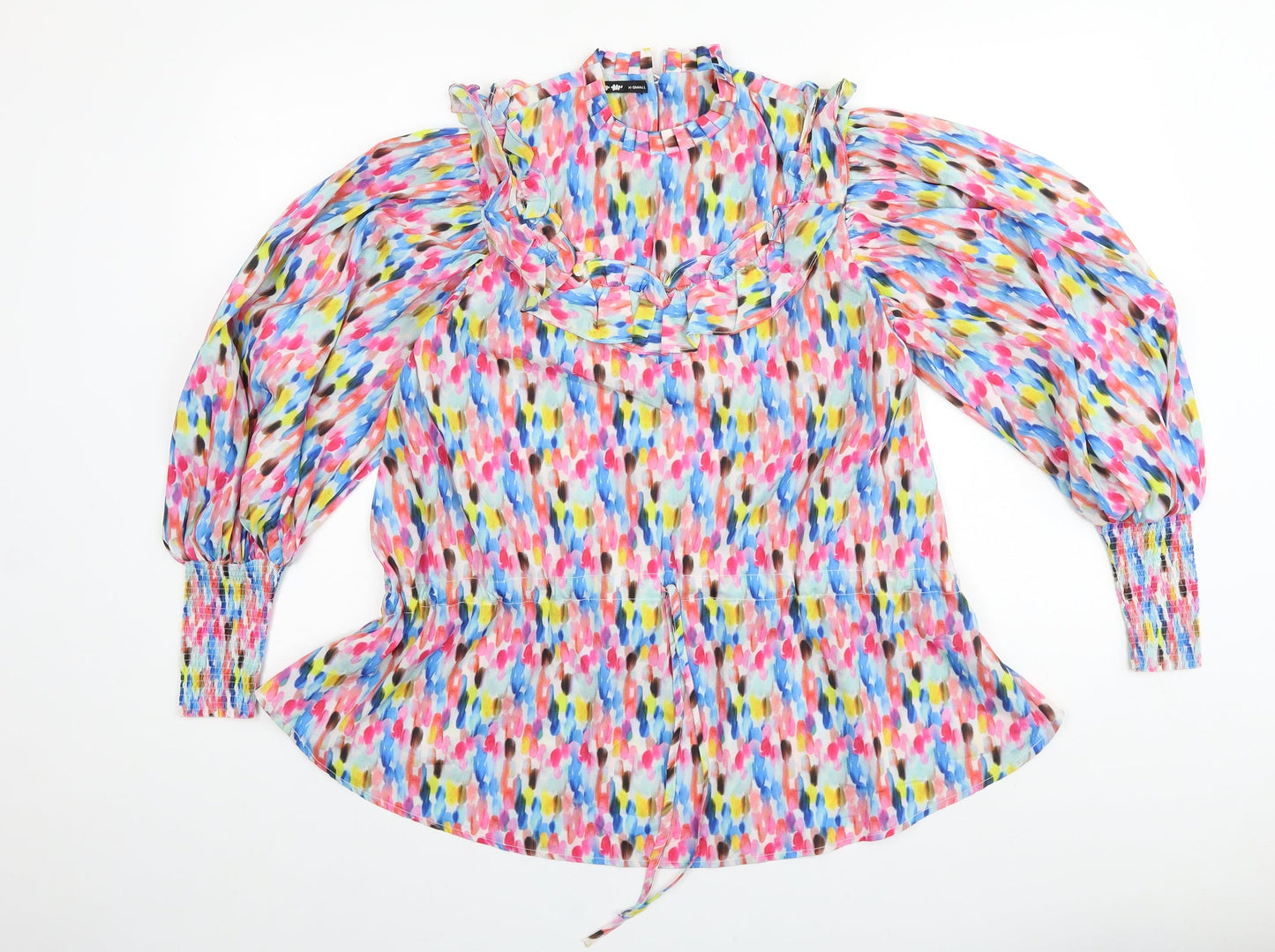 Womens UK Size XS Preworn Multicoloured Basic Blouse