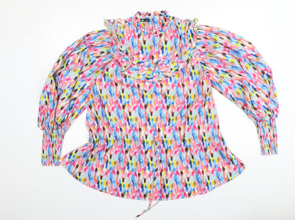 Womens UK Size XS Preworn Multicoloured Basic Blouse