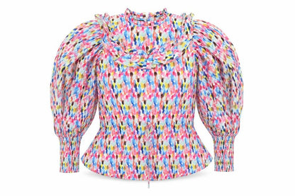 Womens UK Size XS Preworn Multicoloured Basic Blouse