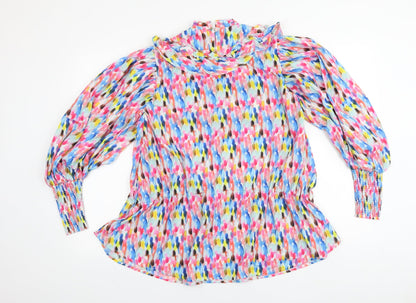 Womens UK Size XS Preworn Multicoloured Basic Blouse
