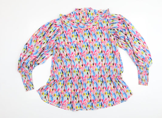 Womens UK Size XS Preworn Multicoloured Basic Blouse