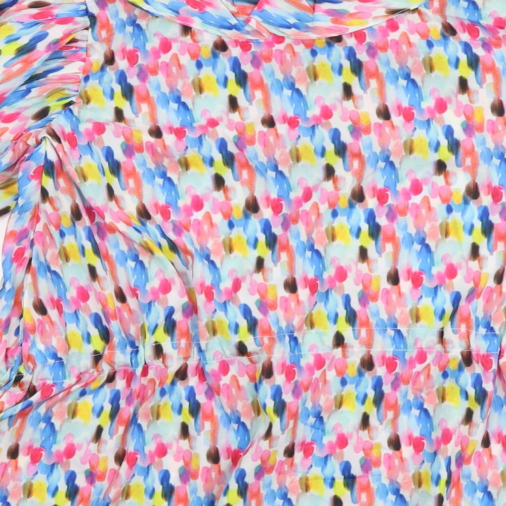 Womens UK Size XS Preworn Multicoloured Basic Blouse