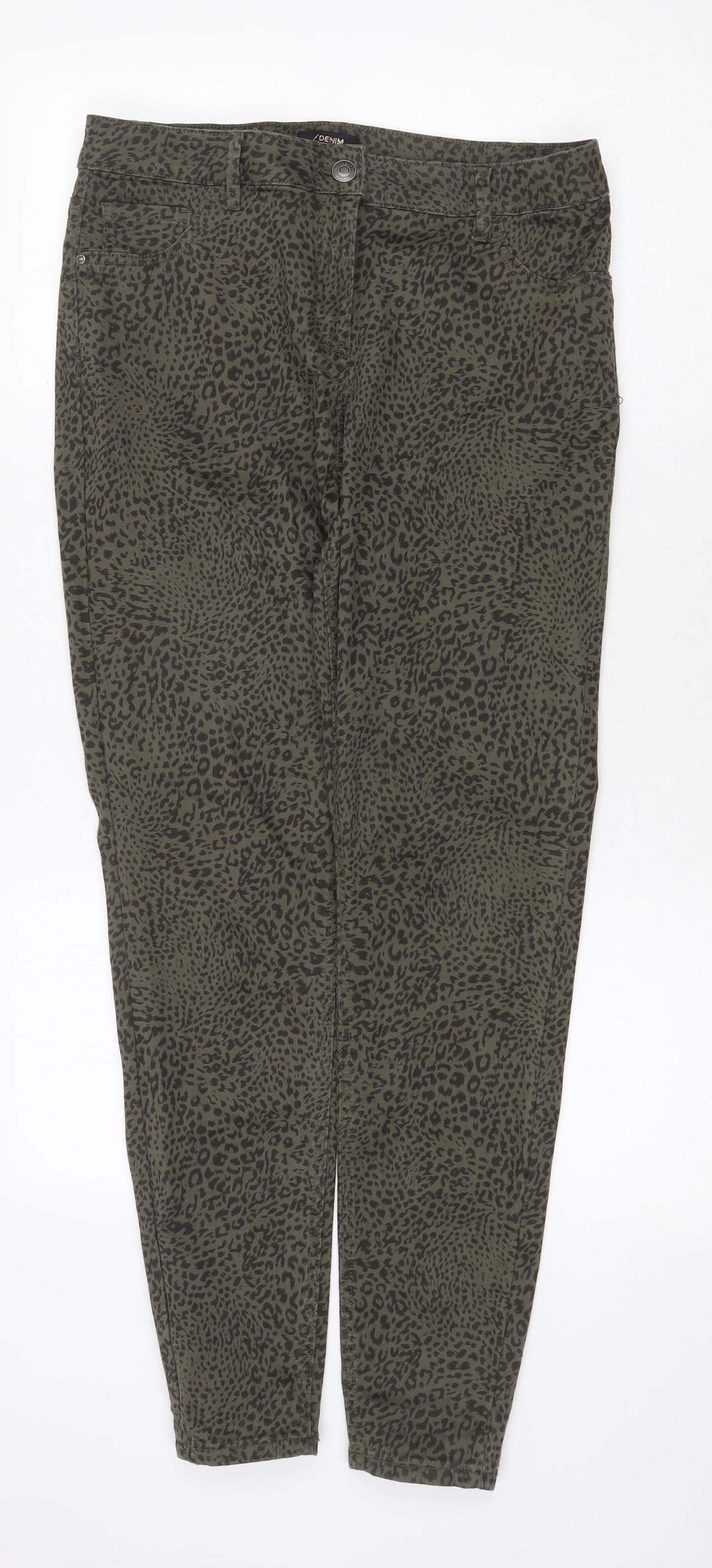 Womens UK Size 14 Matalan Regular Fit  Green Trousers