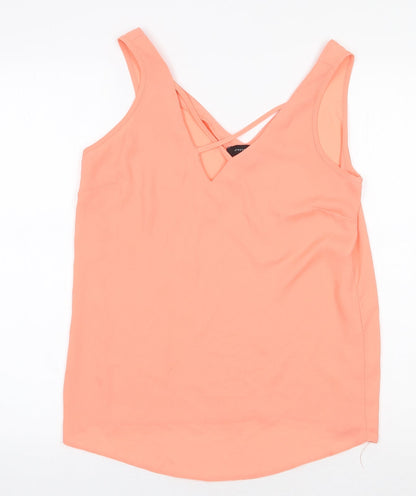 Atmosphere Womens Pink Polyester Basic Tank Size 10 V-Neck