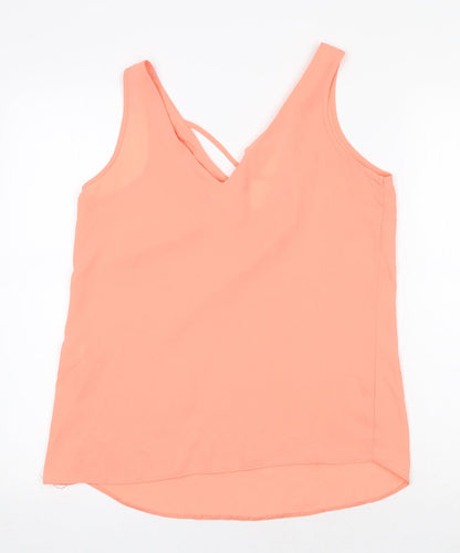 Atmosphere Womens Pink Polyester Basic Tank Size 10 V-Neck