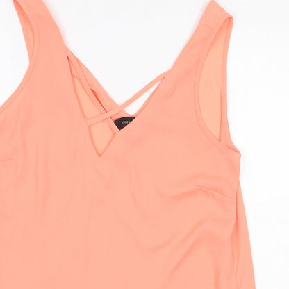 Atmosphere Womens Pink Polyester Basic Tank Size 10 V-Neck