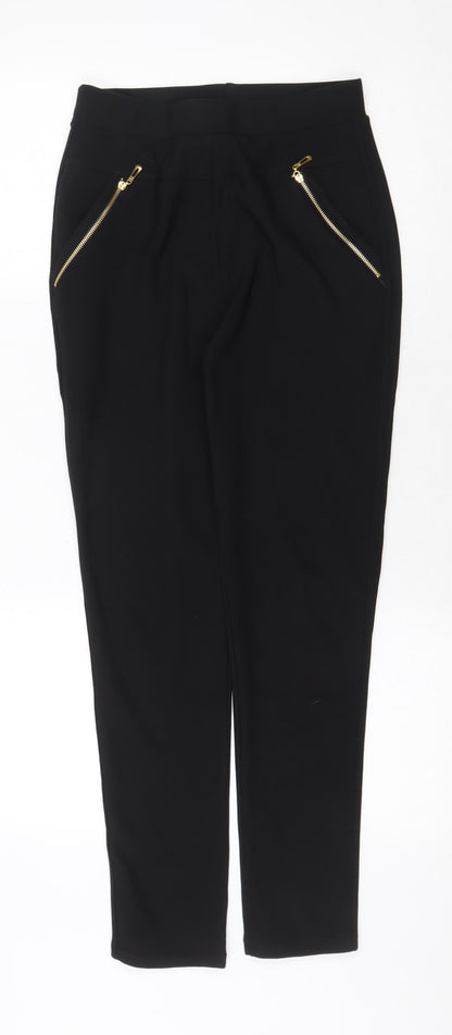 Womens UK Size S Preworn Regular Fit  Black Trousers