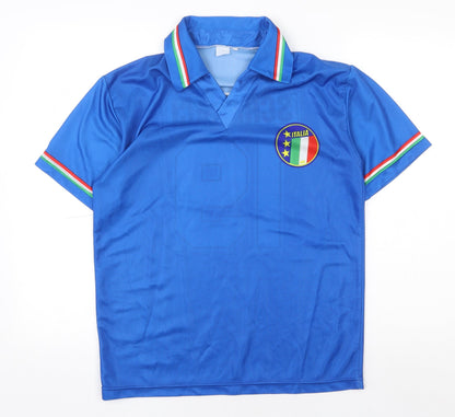 Preworn Mens Blue Polyester Polo Size S Collared Pullover