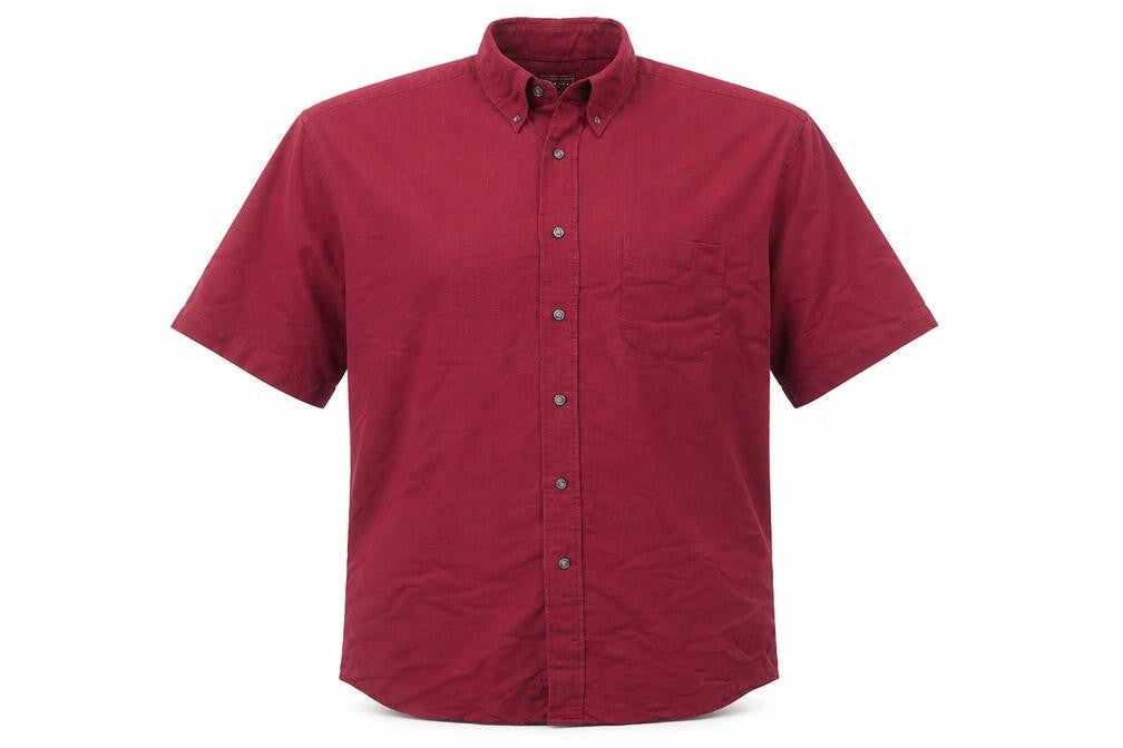 Mens UK Size L Burton Red  Button-Up Short Sleeve Casual Shirt