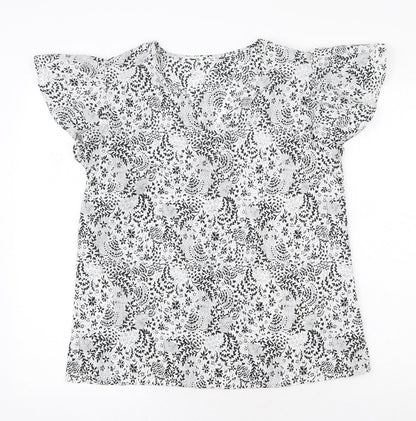 Womens UK Size 10 Peacocks White Basic T-Shirt