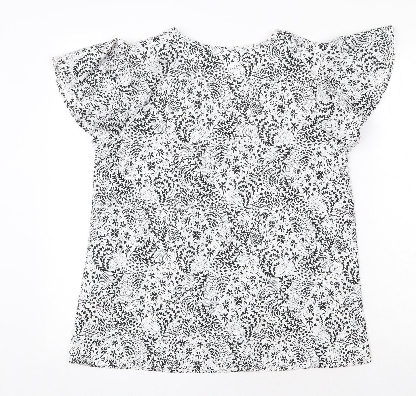 Womens UK Size 10 Peacocks White Basic T-Shirt