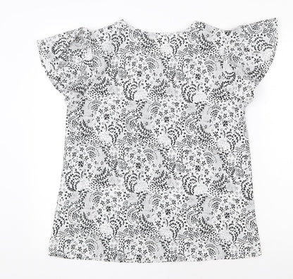 Womens UK Size 10 Peacocks White Basic T-Shirt