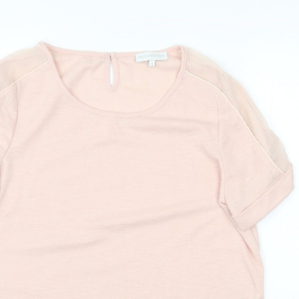 Womens UK Size 12 RJR.John Rocha Pink Basic T-Shirt