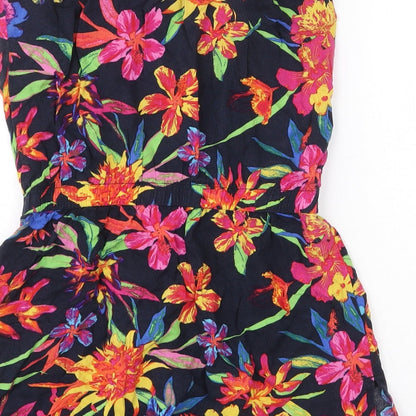 George Womens Multicoloured Floral Viscose Mini Size 10 Off the Shoulder Tie