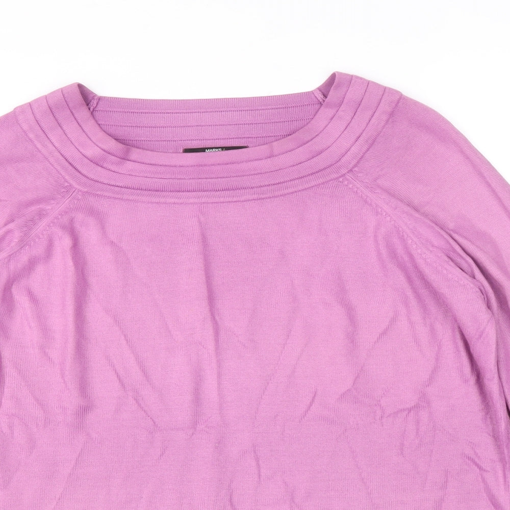 Womens UK Size 14 Marks and Spencer Purple Pullover Jumper