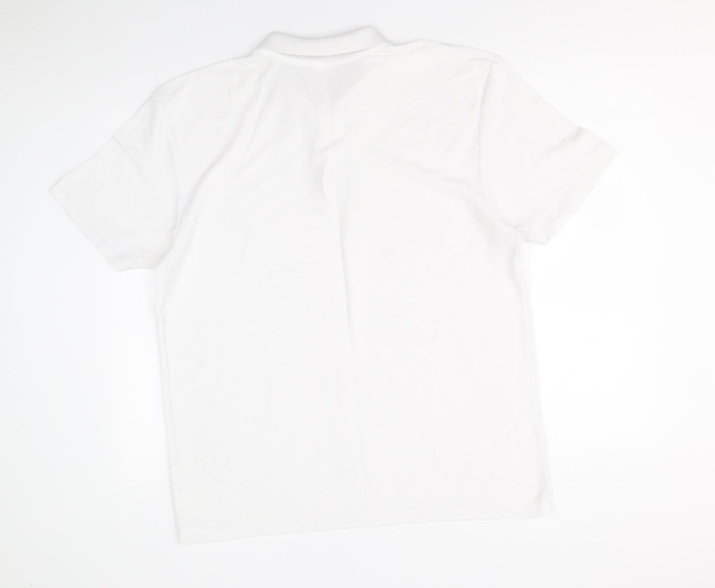 Fruit of the Loom Mens White Polyester Polo Size XL Collared Button