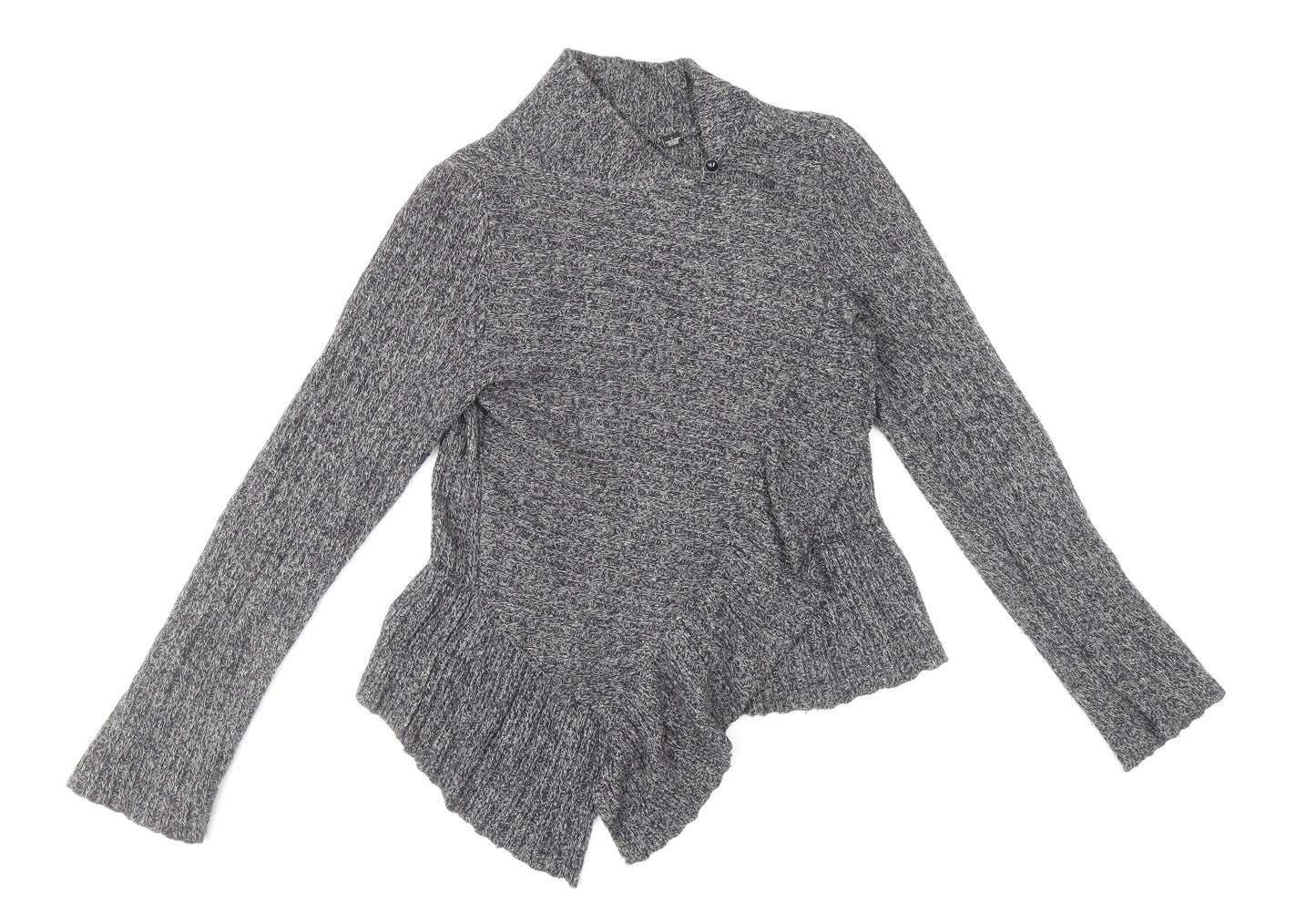 Knitted & Knotted Womens Blue V-Neck Cotton Pullover Jumper Size S