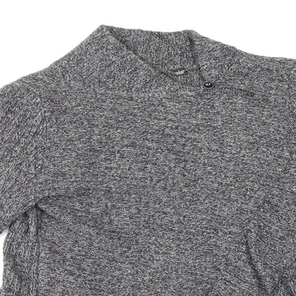 Knitted & Knotted Womens Blue V-Neck Cotton Pullover Jumper Size S