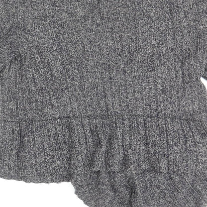 Knitted & Knotted Womens Blue V-Neck Cotton Pullover Jumper Size S