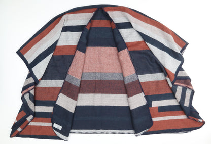 Preworn Womens Multicoloured V-Neck Striped Acrylic Cape Jumper One Size