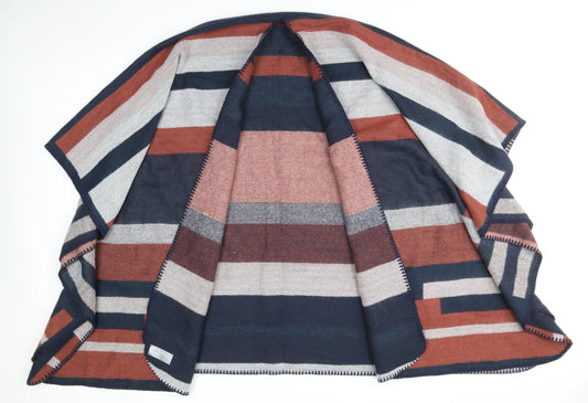 Preworn Womens Multicoloured V-Neck Striped Acrylic Cape Jumper One Size