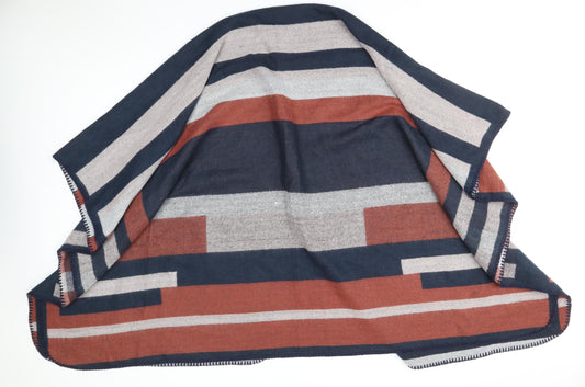 Preworn Womens Multicoloured V-Neck Striped Acrylic Cape Jumper One Size