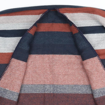 Preworn Womens Multicoloured V-Neck Striped Acrylic Cape Jumper One Size