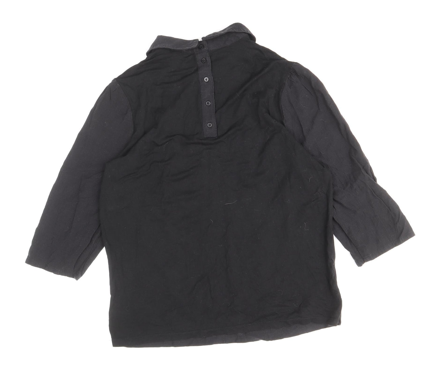 Womens UK Size 12 NEXT Black Basic Button-Up