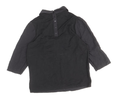 Womens UK Size 12 NEXT Black Basic Button-Up