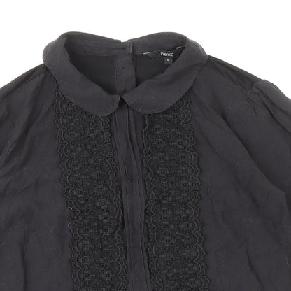 Womens UK Size 12 NEXT Black Basic Button-Up