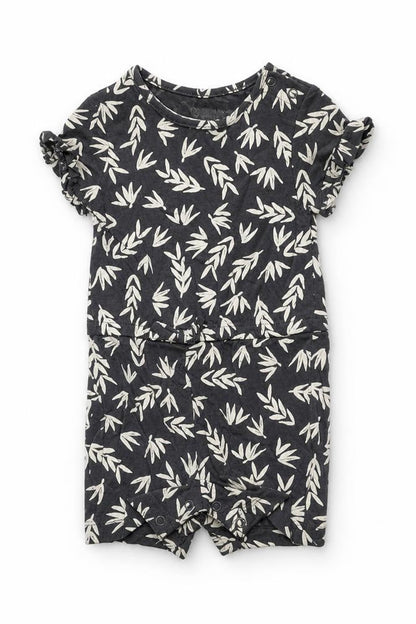 Primark Girls Grey Geometric Polyester Romper One-Piece Size 6-9 Months Snap