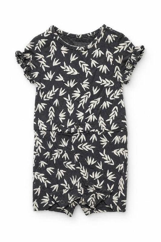 Primark Girls Grey Geometric Polyester Romper One-Piece Size 6-9 Months Snap