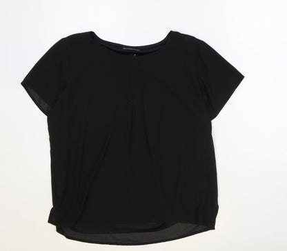Xara Womens Black Polyester Basic Blouse Size L Round Neck