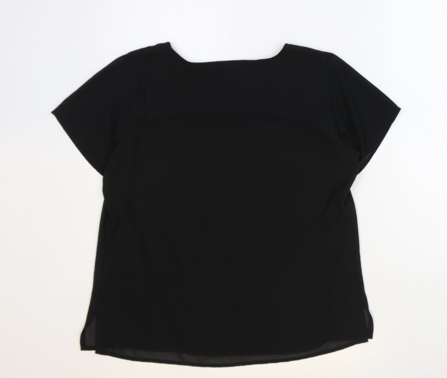 Xara Womens Black Polyester Basic Blouse Size L Round Neck