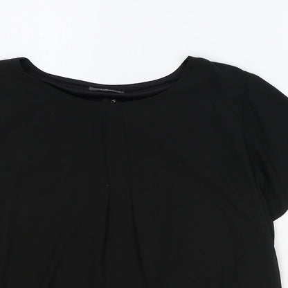 Xara Womens Black Polyester Basic Blouse Size L Round Neck