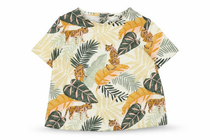 TU Girls Multicoloured Geometric 100% Cotton Basic T-Shirt Size 6-9 Months Round Neck Snap