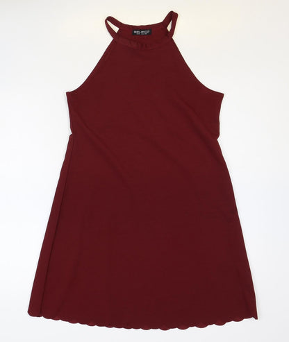 Select Womens Red Polyester A-Line Size 10 Round Neck Pullover