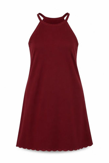 Select Womens Red Polyester A-Line Size 10 Round Neck Pullover