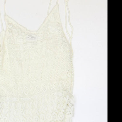 Select Womens Ivory Polyester Playsuit One-Piece Size 10 Button